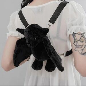 Dolls Kill x Widow Black Bat Plush Backpack